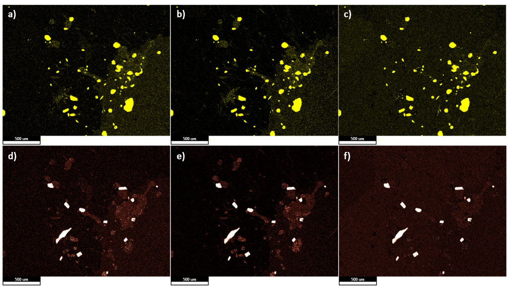 High contrast and brightness image of Figure 2 to highlight the background outside the calcium phosphate and zirconium silicate grains.