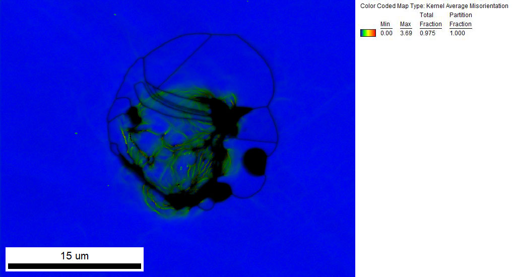 The KAM map in color combined with a grayscale spherical indexing confidence index (CI) map.