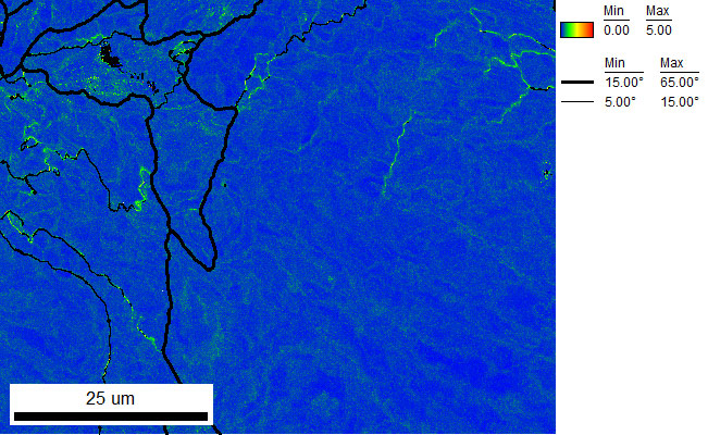 The KAM map for the same region of interest as Figure 1.